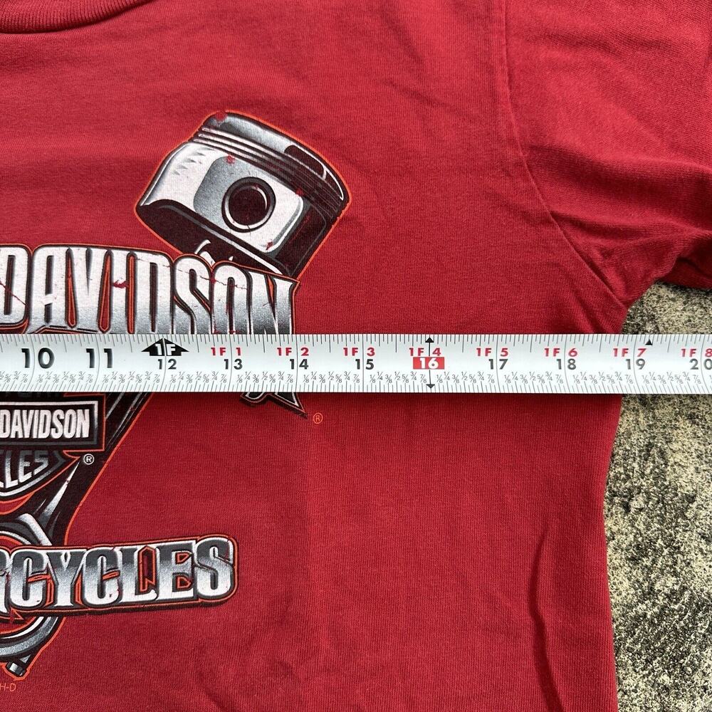 Vintage Harley Davidson Mens Medium Red Myrtle Beach Biker Double Sided 2005 - Picture 9 of 9